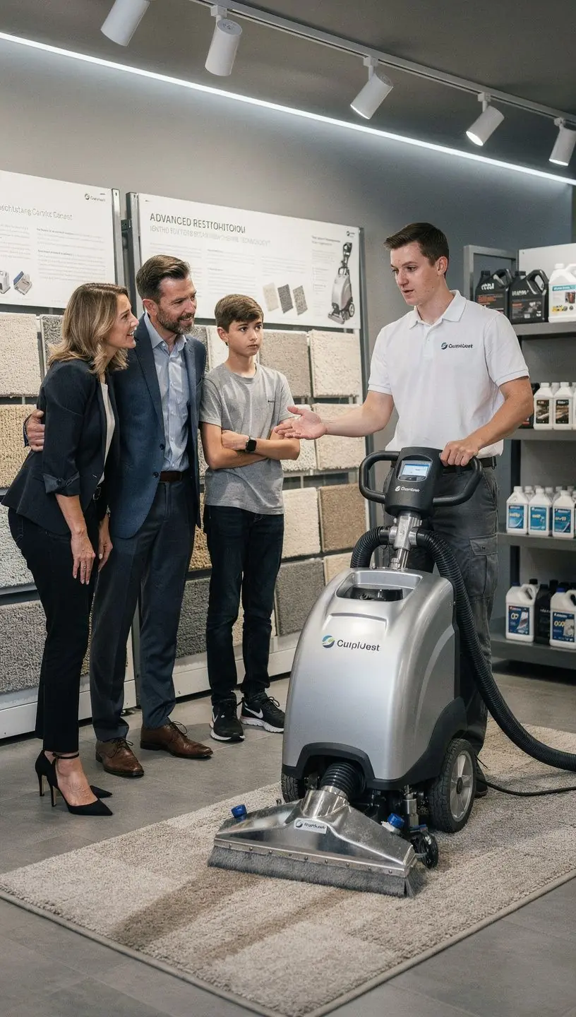 Carpet restoration techniques and care solutions graphic